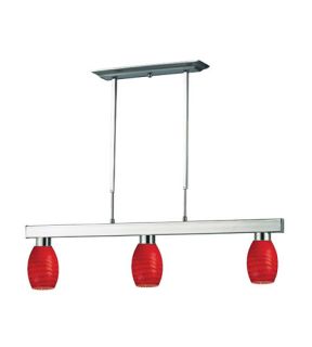 Players 3 Light Billiard Lights in Brushed Nickel 152BN 131RED