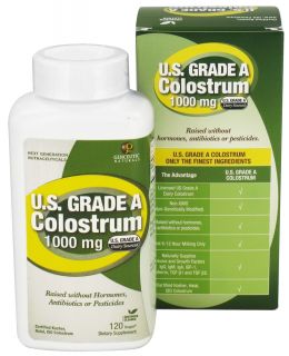 Genceutic Naturals   U.S. Grade A Colostrum 1000 mg.   120 Vegetarian Capsules