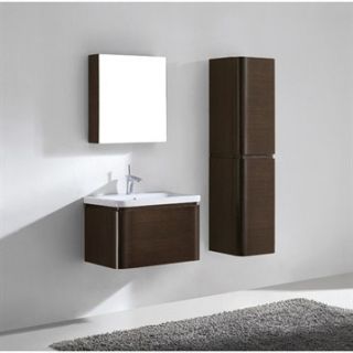Madeli Euro 30 Bathroom Vanity with Integrated Basin   Walnut