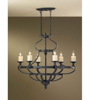 Kings Table 6 Light Chandeliers in Antique Forged Iron F2517/6AF