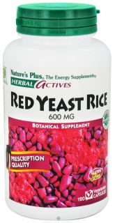 Natures Plus   Herbal Actives Red Yeast Rice 600 mg.   120 Vegetarian Capsules