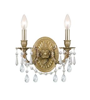 Gramercy 2 Light Wall Sconces in Aged Brass 5522 AG CL S