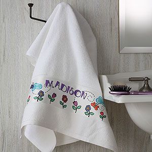 Personalized Kids Custom Bath Towel   Girl Time