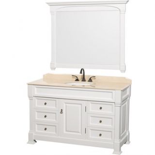 Andover 55 Traditional Bathroom Vanity Set by Wyndham Collection   White
