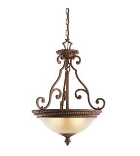 Larissa 3 Light Pendants in Tannery Bronze W/ Gold Accent 2606TZG