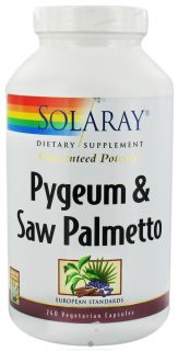 Solaray   Guaranteed Potency Pygeum & Saw Palmetto   240 Vegetarian Capsules