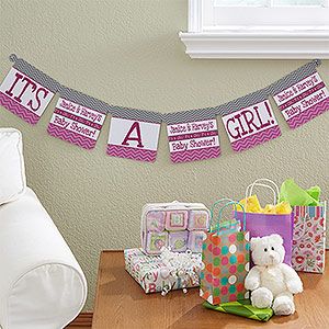 Personalized Baby Shower Banners   Chevron