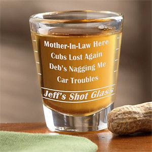Personalized Shot Glass   Name Your Troubles
