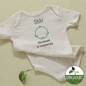 Personalized Organic Cotton Baby Bodysuit   Composting