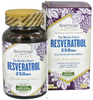 ReserveAge Organics   Resveratrol 250 mg.   60 Vegetarian Capsules