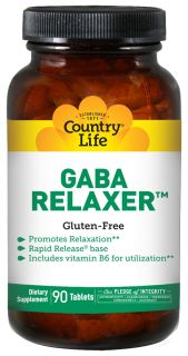 Country Life   GABA Relaxer Free Form Amino Acid Supplement with Vitamin B 6 Rapid Release   90 Tablets
