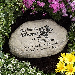 Mothers Day Gifts    Personalized Garden Stones   Our Family Blooms With Love