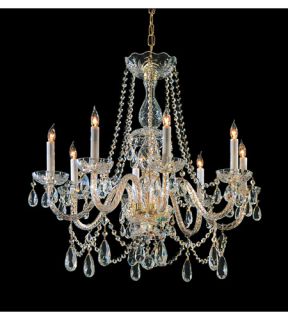 Traditional Crystal 8 Light Chandeliers in Polished Brass 1128 PB CL MWP