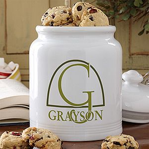 Personalized Cookie Jar   Monogram Elegance