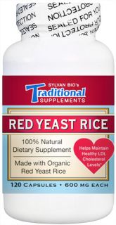 Traditional Supplements   Red Yeast Rice Dietary Supplement 600 mg.   120 Capsules
