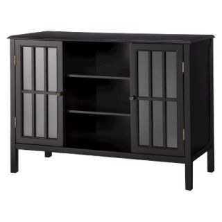 Accent Table Threshold Windham 2 Door Cabinet with Center Shelves   Black
