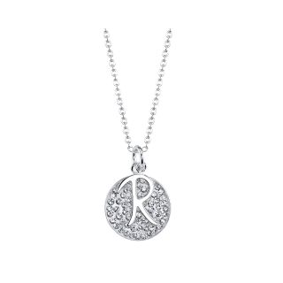 Bridge Jewelry Silver Plated Initial R Disc Pendant