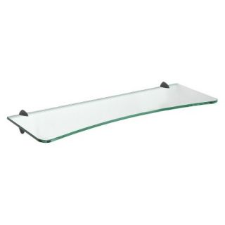 Wall Shelf Concave Clear Glass Shelf With Black Ara Supports   31.5
