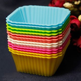 Cupcake and Muffin Pan Set of 12,Silicone Square
