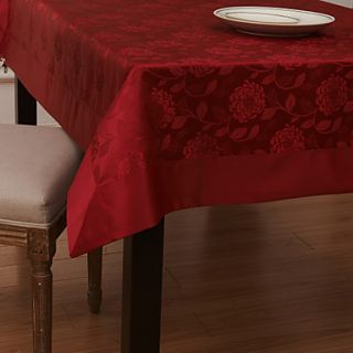 Red Rose Jacquard Waterproof Table Cloth