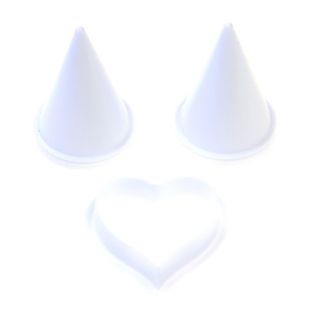 White Conical Mold Fondant Cake Icing Mold Set Of 7 Pieces
