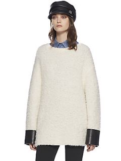 Gucci Merino Wool Leather Cuff Top   Natural