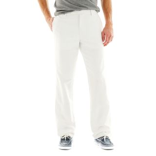 CLAIBORNE Cotton Pants, White, Mens