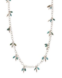 Long Turquoise Cluster Bead Necklace