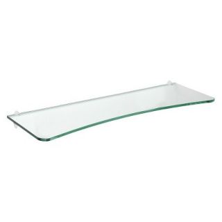 Wall Shelf Concave Clear Glass Shelf With Chrome Ara Supports   31.5