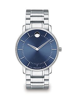 Movado Stainless Steel TC Watch   Stainless Steel Blue