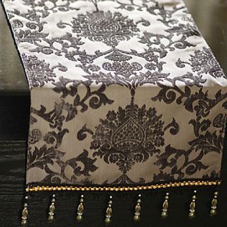 European Style Floral Pattern Table Runner with Tassels