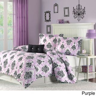 Mi Zone Mizone Paige 4 piece Comforter Set Purple Size Full