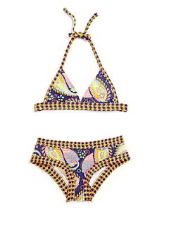 Onda De Mar Swim Girls Embroidered Paisley Triangle Bikini   Color