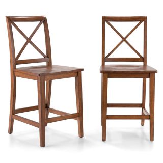 Dining Possibilities Set of 2 Counter Height X Back Chairs, Vintage