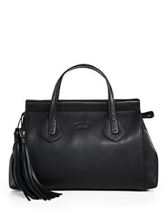 Gucci Lady Tassel Leather Top Handle Bag   Black