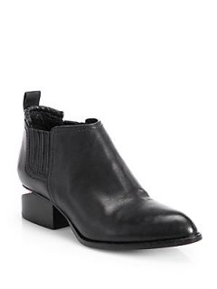 Alexander Wang Kori Pebble Leather Ankle Boots   Black