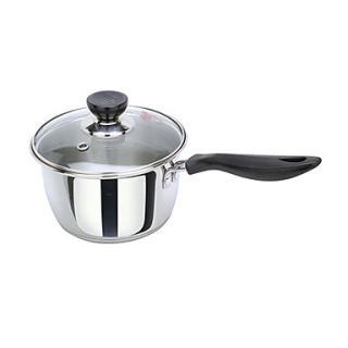 4 QT Stainless steel Saucepan with Plastic Handle and Cover, Dia 16cm x H14cm