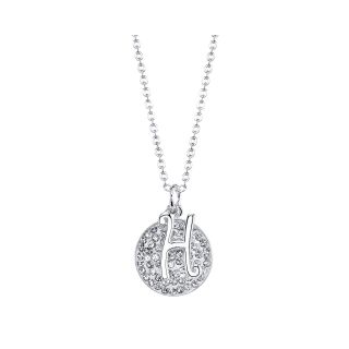 Bridge Jewelry Silver Plated Initial H Disc Pendant