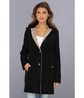 Nautica Single Breasted Hooded Rain Coat Womens Coat (Navy)