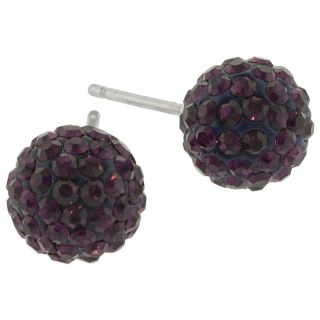 Bridge Jewelry Purple Crystal Ball Stud Earrings