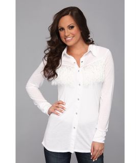 Roper Fringe Jersey Shirt Womens Blouse (White)