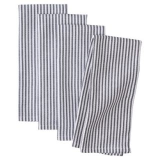 Room Essentials Striped Kitchen Towel Set of 4   Gray