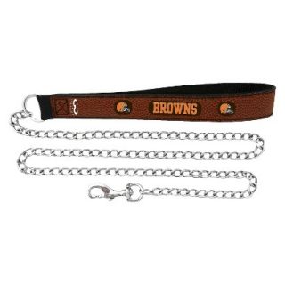 Cleveland Browns Football Leather 3.5mm Chain Leash   L