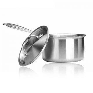 3 layer 3.5 qt Steel Saucepans with Cover , W18cm x L34.5cm x H13cm