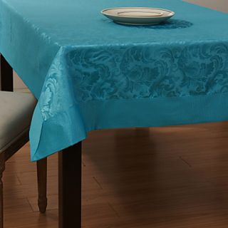 European Style Blue Floral Pattern Jacquard Polyester Table Cloth