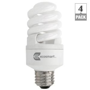 EcoSmart 60W Equivalent Soft White (2700K) Twister CFL Light Bulb (4 Pack) ES9M814DIM2YOW