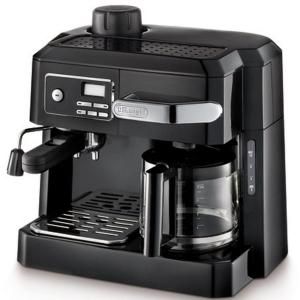 DeLonghi 10 Cup Combination Drip Coffee, Cappuccino and Espresso Machine in Black BCO320T