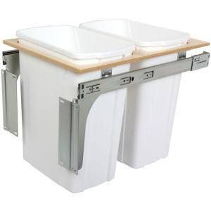 Knape & Vogt 17.5 in. x 15 in. x 22.5 in. In Cabinet Pull Out Top Mount Trash Can PDMTM15 2 35WH