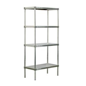 New Age Industrial 4 Shelf Aluminum Solid Top Style Adjustable Shelving 41848SS7