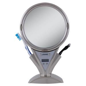 Zadro Power Zoom Lighted Fogless Shower Mirror in Stainless Steel Z900SS